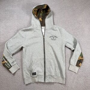 Knowhow Naval Force Military Camo Zip Up Hoodie Gray Mens U.S. Armed Forces
